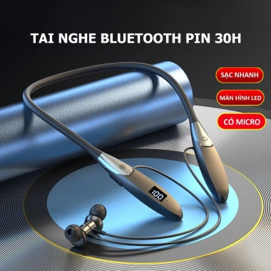 Tai nghe Bluetooth Poermax BT116 quàng cổ không dây, micro chống ồn, âm thanh chân thực, pin 30h, giảm giá 269k