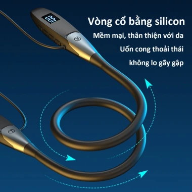 Tai nghe Bluetooth Poermax BT116 quàng cổ không dây, micro chống ồn, âm thanh chân thực, pin 30h, giảm giá 269k