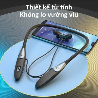 Tai nghe Bluetooth Poermax BT116 quàng cổ không dây, micro chống ồn, âm thanh chân thực, pin 30h, giảm giá 269k