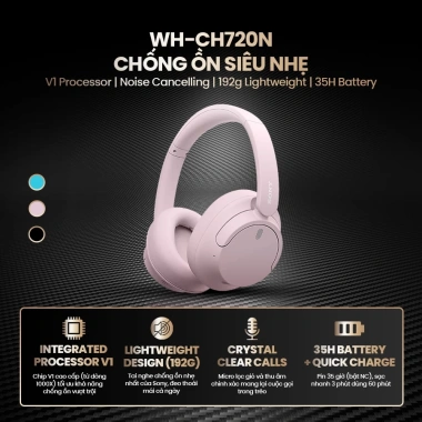 Tai nghe Bluetooth Sony WH-CH720N chống ồn, đa điểm, đàm thoại rõ nét 2.49 triệu