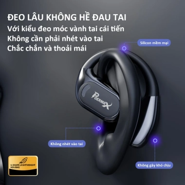 Tai nghe Bluetooth thể thao không dây Poermax M76, âm thanh truyền qua xương, pin trâu, giảm giá 295k 6