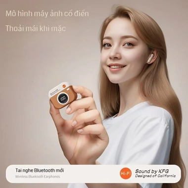 Tai nghe Bluetooth TWS 5.4 ENC - Hiển thị pin, phong cách máy ảnh, nhỏ gọn 2