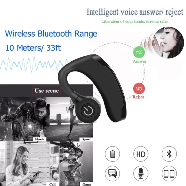 Tai Nghe Bluetooth V11 Móc Vành Tai - Đàm Thoại Rõ, Chống Ồn, Pin Lâu, Kết Nối 2 Thiết Bị 5
