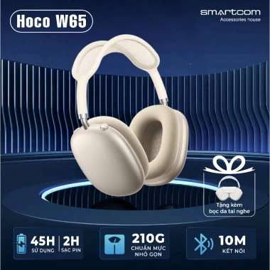 Tai nghe Bluetooth W65 Hoco chụp tai 45h pin, ANC, không dây/cắm dây, tặng bọc da - 535k 3 Tai nghe Bluetooth W65 Hoco chụp tai 45h pin, ANC, không dây/cắm dây, tặng bọc da - 535k 3