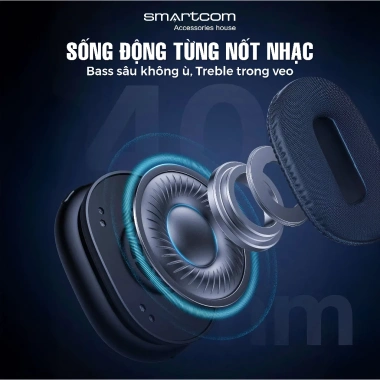 Tai nghe Bluetooth W65 Hoco chụp tai 45h pin, ANC, không dây/cắm dây, tặng bọc da - 535k