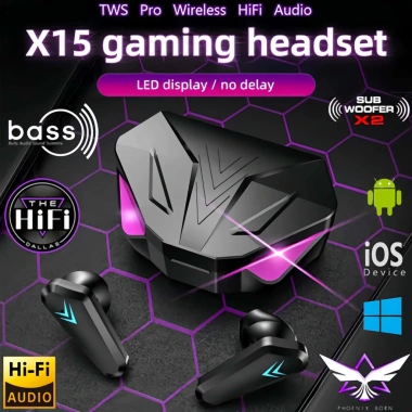 Tai Nghe Bluetooth X15 Gaming King Không Trễ, Chống Nước, Điều Khiển Hành Động – Tương Thích Smartphone