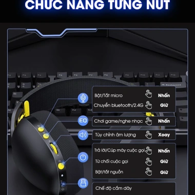 Tai nghe chụp tai Bluetooth SIDOTECH ONIKUMA B2 Pro 3-mode, BT5.4, Super Bass Hi-Fi, Gaming - Giá chỉ 738.000₫ 8