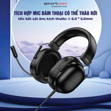 Tai nghe chụp tai Gaming Hoco W113 - mic đàm thoại, bảo hành 12 tháng, giá chỉ 329.000 VND 5