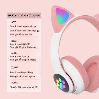Tai nghe chụp tai Mèo STN28 không dây – Bass mạnh, chống ồn, giảm giá 20% chỉ 135.828₫ 6