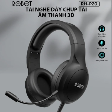 Tai Nghe Chụp Tai ROBOT RH-P20 Âm Thanh 3D, Hỗ Trợ AUX, Bảo Hành 12 Tháng 1 Đổi 1 - Giá 389.000đ 3 Tai Nghe Chụp Tai ROBOT RH-P20 Âm Thanh 3D, Hỗ Trợ AUX, Bảo Hành 12 Tháng 1 Đổi 1 - Giá 389.000đ 3