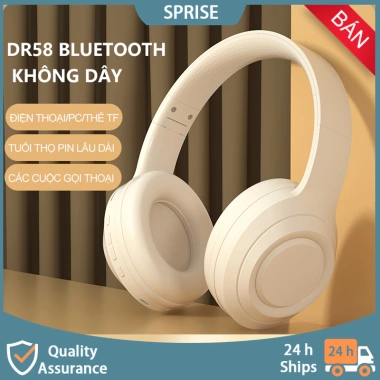 Tai nghe chụp tai SPRISE DR58 Bluetooth âm trầm mạnh, pin 12h, micro tích hợp - 269.000₫