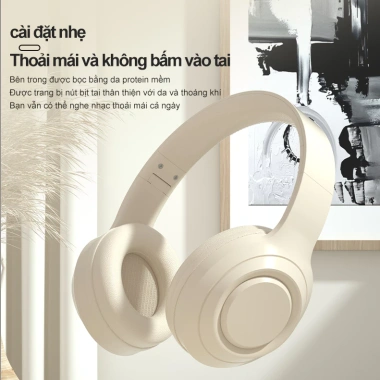 Tai nghe chụp tai SPRISE DR58 Bluetooth âm trầm mạnh, pin 12h, micro tích hợp - 269.000₫