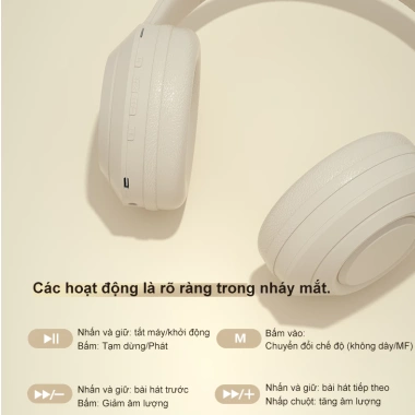 Tai nghe chụp tai SPRISE DR58 Bluetooth âm trầm mạnh, pin 12h, micro tích hợp - 269.000₫ 8 Tai nghe chụp tai SPRISE DR58 Bluetooth âm trầm mạnh, pin 12h, micro tích hợp - 269.000₫ 8