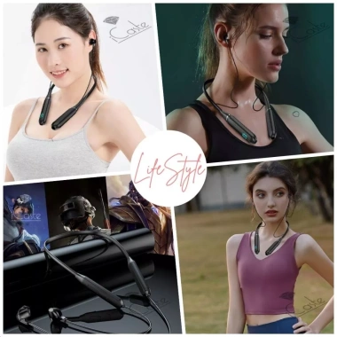 Tai nghe đeo cổ không dây Bluetooth 5.3 - Mic, thẻ nhớ, pin lâu, phù hợp iPhone & Android, chạy bộ, nhét tai iCast