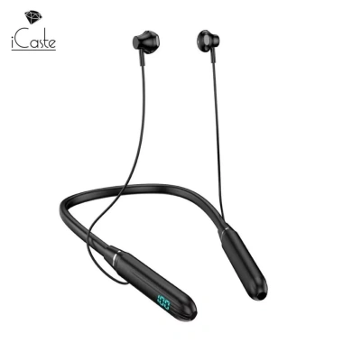 Tai nghe đeo cổ không dây Bluetooth 5.3 - Mic, thẻ nhớ, pin lâu, phù hợp iPhone & Android, chạy bộ, nhét tai iCast