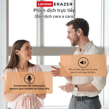 Tai nghe dịch thuật Lenovo ERAZER XP6 AI không dây Bluetooth 5.4 LED, IPX7, âm thanh HIFI, giảm giá 425k 4 Tai nghe dịch thuật Lenovo ERAZER XP6 AI không dây Bluetooth 5.4 LED, IPX7, âm thanh HIFI, giảm giá 425k 4