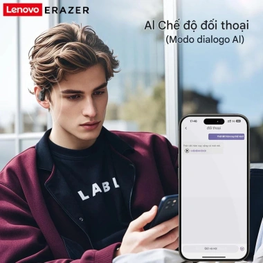 Tai nghe dịch thuật Lenovo ERAZER XP6 AI không dây Bluetooth 5.4 LED, IPX7, âm thanh HIFI, giảm giá 425k