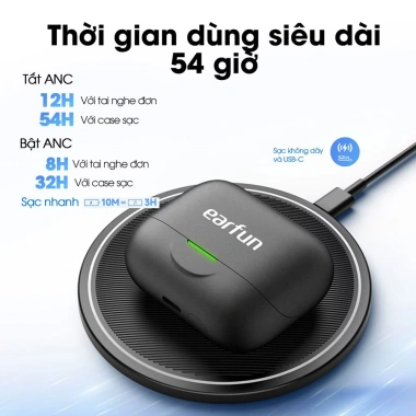 Tai nghe Earfun Air Pro 4+ Bluetooth ANC 50dB, loa kép, aptX/LDAC, pin 54h – 2.49 triệu 9