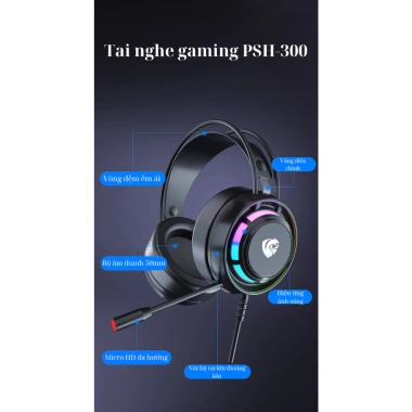 Tai Nghe Game PSH-300 Chống Ồn, Đèn LED RGB, Mic & Âm Thanh 7.1 - Giá 172,591₫