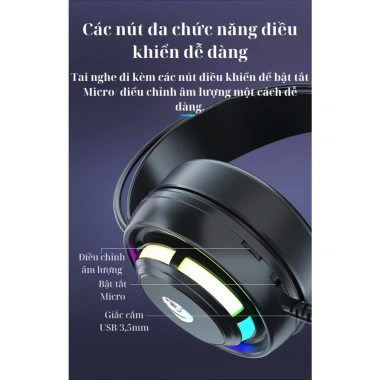 Tai Nghe Game PSH-300 Chống Ồn, Đèn LED RGB, Mic & Âm Thanh 7.1 - Giá 172,591₫