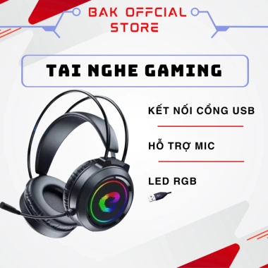 Tai Nghe Gaming BAK T1 USB 7.1, Micro Đàm Thoại, LED RGB, Bass Căng - 239k VND