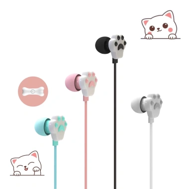 Tai nghe gaming có dây SPM11 hình chân mèo, mic nhét tai, chống ồn - 24.900₫ 2
