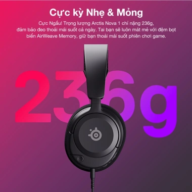 Tai nghe gaming có dây SteelSeries Arctis Nova 1 Âm thanh Nova khử ồn AI jack 3.5mm giảm 22%