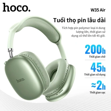 Tai Nghe Hoco W35 Max – Pin 90h Bluetooth V5.3 Kiểu Sang Trọng Bảo Hành 6 Tháng