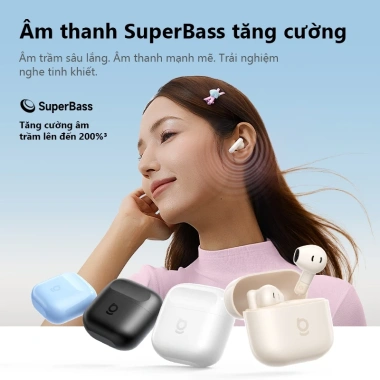 Tai nghe không dây Baseus Bass BS2 Lite ANC Bluetooth 6.0, IP55 - 309.000₫ 2