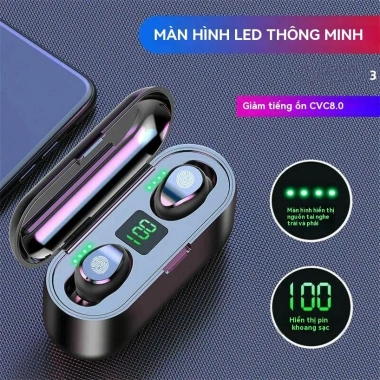 Tai nghe không dây Bluetooth F9 Màn hình LED, Micrô, Giá chỉ 85.000 VNĐ 2