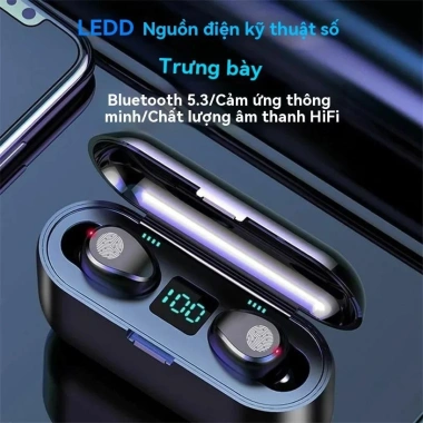 Tai nghe không dây Bluetooth F9 Màn hình LED, Micrô, Giá chỉ 85.000 VNĐ 3