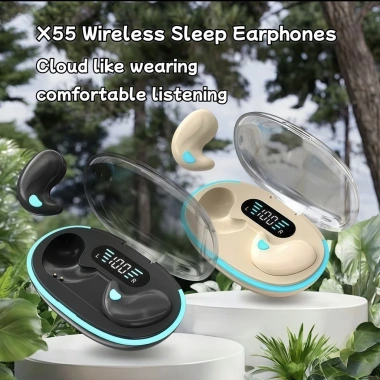 Tai nghe không dây Bluetooth X55 - Gọi điện HD, màn hình LED thông minh, thiết kế bán trong suốt, giảm còn 69.999đ