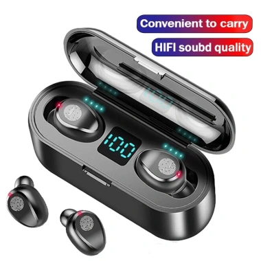Tai nghe không dây F9 TWS Bluetooth 5.3 Hifi, chống nước, mic cảm ứng - 85.000₫