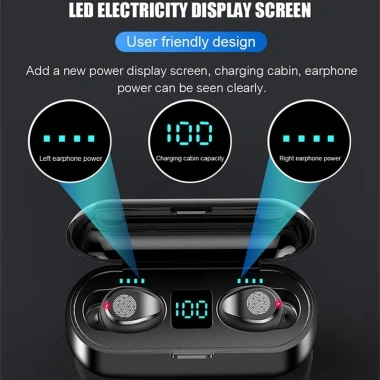 Tai nghe không dây F9 TWS Bluetooth 5.3 Hifi, chống nước, mic cảm ứng - 85.000₫