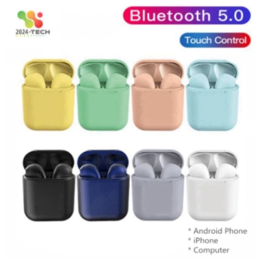 Tai nghe không dây i12 TWS Bluetooth 5.3 Macaron mờ – Rảnh tay, Mic, Hộp sạc, dùng cho all, giá 48.000đ 3