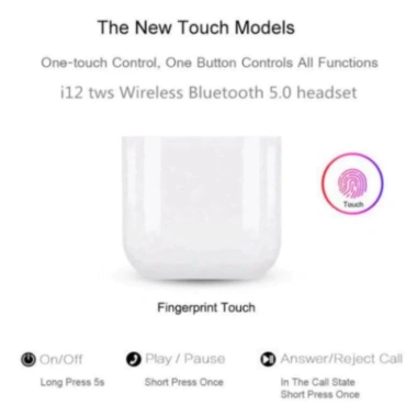 Tai nghe không dây i12 TWS Bluetooth 5.3 Macaron mờ – Rảnh tay, Mic, Hộp sạc, dùng cho all, giá 48.000đ 6