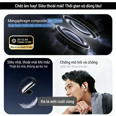 Tai nghe không dây Soaiy M02 – Âm thanh chất lượng, pin 20h, AI dịch, chống nước & ồn, giá 300k 7 Tai nghe không dây Soaiy M02 – Âm thanh chất lượng, pin 20h, AI dịch, chống nước & ồn, giá 300k 7