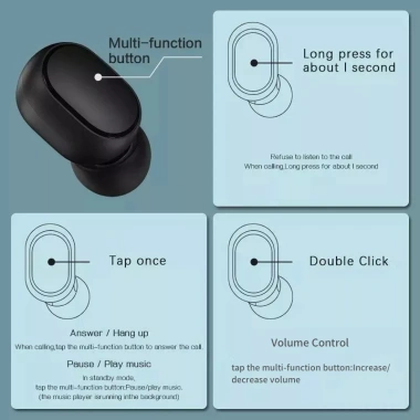 Tai nghe không dây TWS A6S Bluetooth khử tiếng ồn, thể thao, micrô - Giá 104.500 VND 9