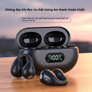 Tai nghe không dây TWS Q80 Bluetooth 5.3 Earclip Touch LED: Thiết kế cảm ứng, dây dẫn xương, giá 125k