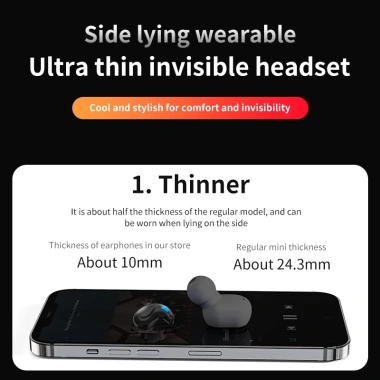 Tai nghe không dây X55 5.0 vô hình giảm tiếng ồn, du lịch ngủ, chỉ 30.800 VND