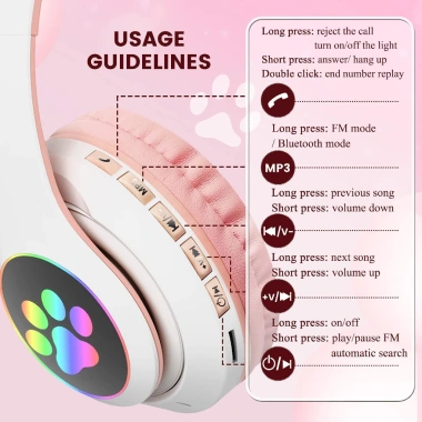 Tai Nghe Mèo STN 28 Bluetooth 5.0 Chống Ồn Âm Thanh Hay Cute Giá 123.546 VND