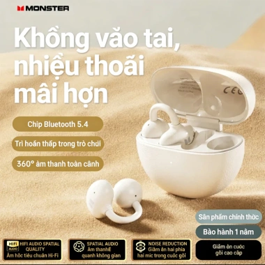 Tai nghe Monster N88 Bluetooth 5.4 - 28h pin, khử ồn gọi, IPX4, giảm giá 336k 6