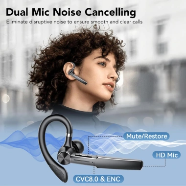 Tai nghe một tai không dây Bluetooth 5.3 cho lái xe ô tô, Mic kép, khử tiếng ồn - 636.900₫