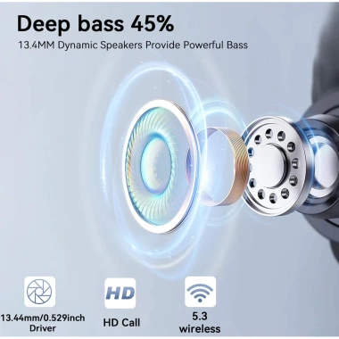 Tai nghe một tai không dây Bluetooth 5.3 cho lái xe ô tô, Mic kép, khử tiếng ồn - 636.900₫
