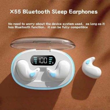 Tai nghe ngủ Bluetooth X55 không dây, màn hình pin LED, micrô trong suốt, điều khiển giọng nói - Giá chỉ 69.999₫