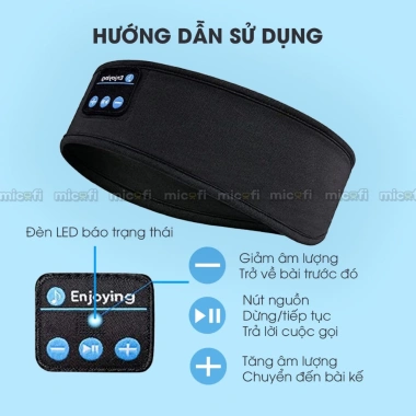 Tai Nghe Ngủ Micofi Băng Đô Thể Thao Bluetooth Chống Ồn Hifi Không Đau Tai Pin Trâu 185k 9