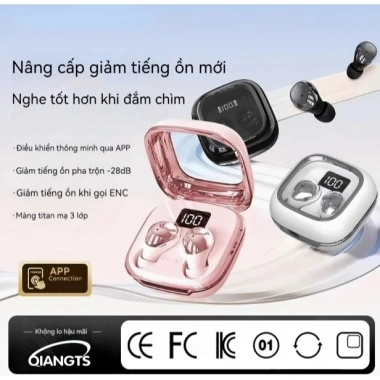 Tai nghe ngủ Qiangts siêu nhỏ, chơi game, chống nước iPX5, giảm ồn ENC, kèm 6 quà tặng - Giá chỉ 88.888 VND 2