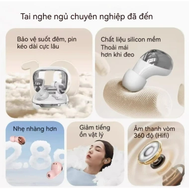 Tai nghe ngủ Qiangts siêu nhỏ, chơi game, chống nước iPX5, giảm ồn ENC, kèm 6 quà tặng - Giá chỉ 88.888 VND 7