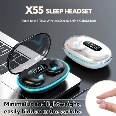Tai nghe ngủ X55 Bluetooth khử tiếng ồn Hi-Fi, Mic tích hợp, 52.918 VND