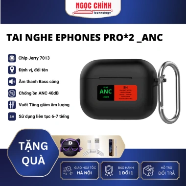 Tai Nghe P2 JERRY 7.003 ANC Chống ồn 40dB - Chân Sạc Type-C Hàng Loại 1
